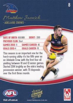 2014 Select AFL Honours Series 1 #8 Matthew Jaensch Back
